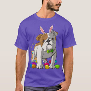 Easter Eggs English Bulldog Bunny Dog  T-Shirt