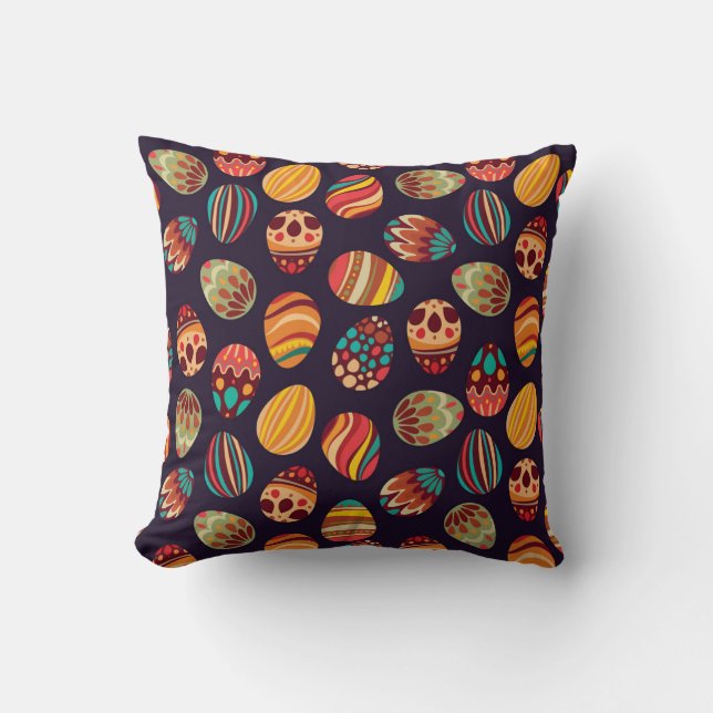 Easter eggs: festive seamless design. cushion (Front)