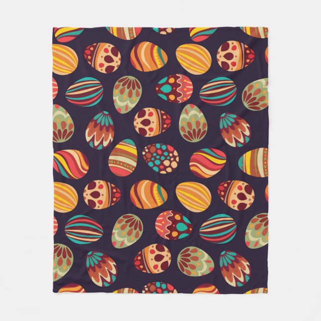 Easter eggs: festive seamless design. fleece blanket (Front)