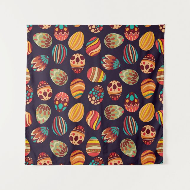 Easter eggs: festive seamless design. tapestry (Front)