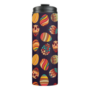 Easter eggs: festive seamless design. thermal tumbler