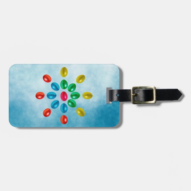 Easter eggs flower luggage tag (Front Horizontal)