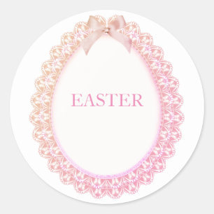 Easter eggs, flowers classic round sticker