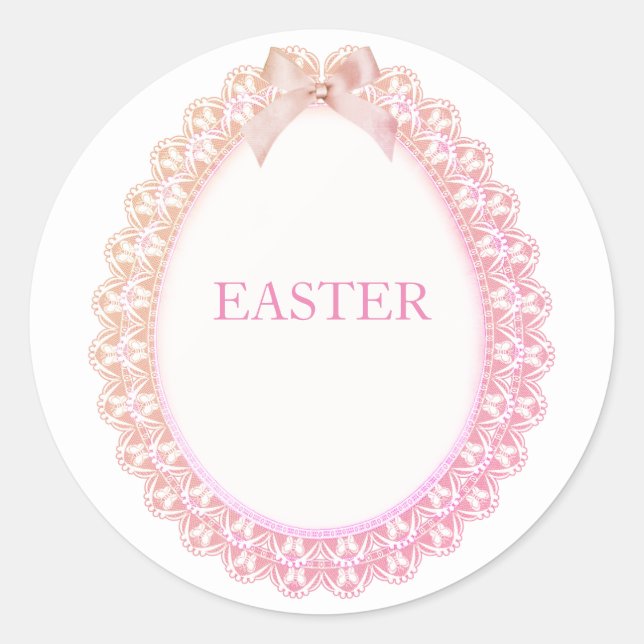 Easter eggs, flowers classic round sticker (Front)
