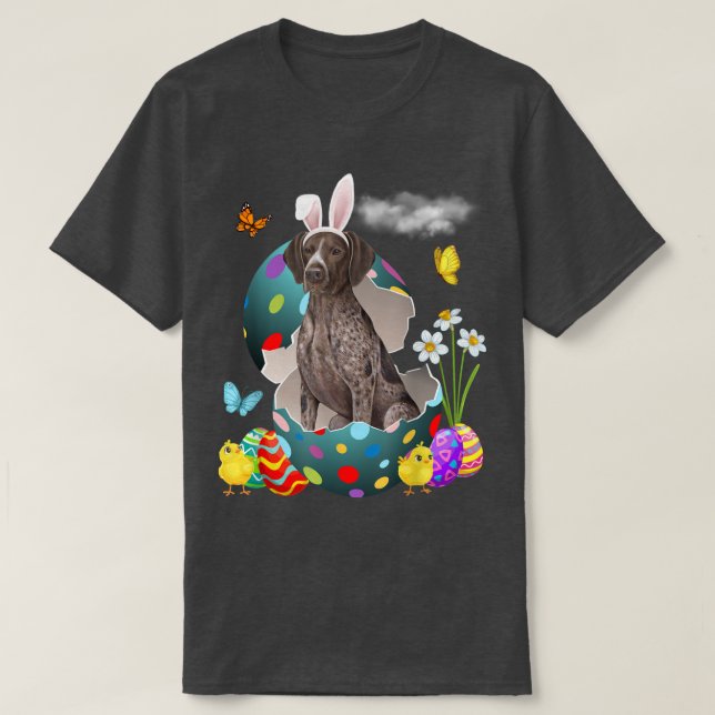 Easter Eggs German Shorthaired Pointer Bunny Dog G T-Shirt (Design Front)
