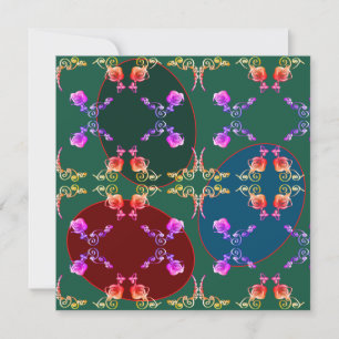 Easter Eggs Green Blank Card