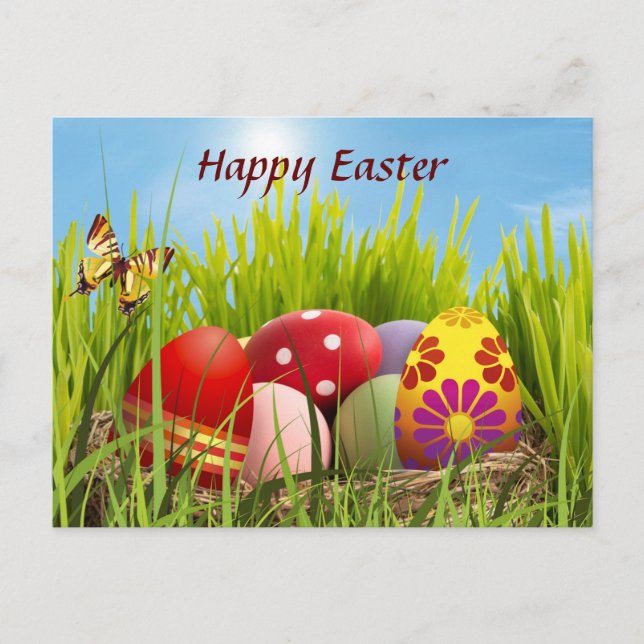 Easter Eggs Holiday Postcard (Front)