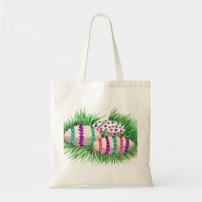 Easter Eggs in Grass Tote Bag (Front)