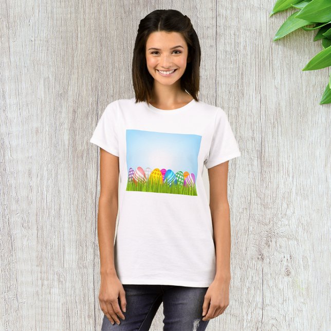 Easter Eggs In Grass Womens T-Shirt (Creator Uploaded)