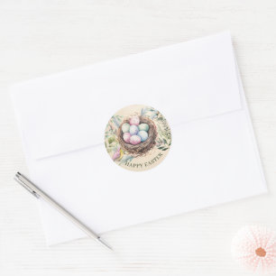 Easter Eggs in Nest Holiday Party Classic Round Sticker