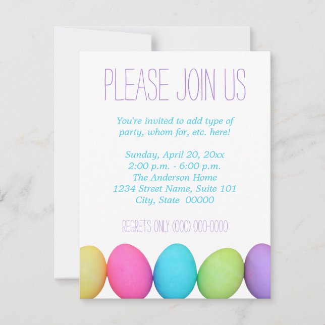 Easter Eggs Invitations (Front)