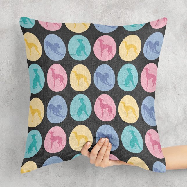 Easter eggs Italian Greyhound Dogs Pastel Elegant Cushion (Creator Uploaded)