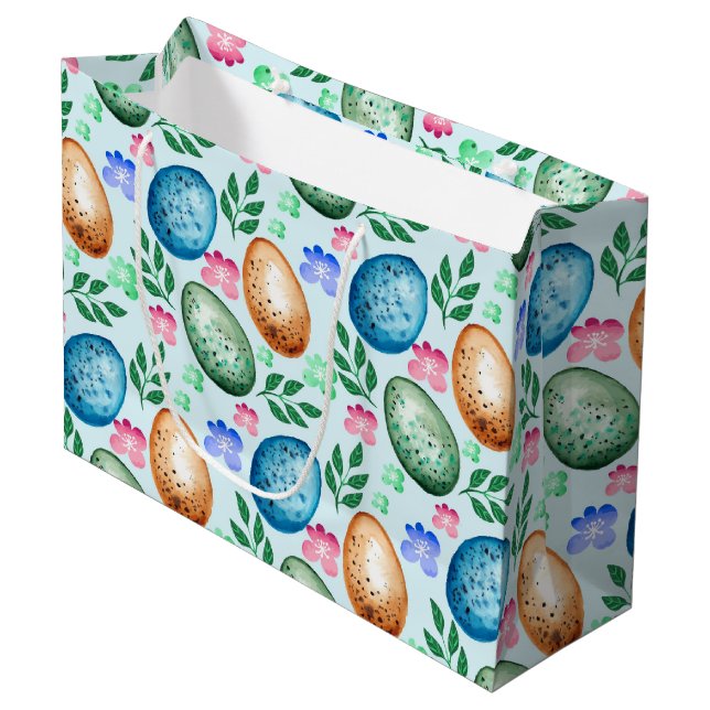 Easter Eggs Large Gift Bag (Front Angled)