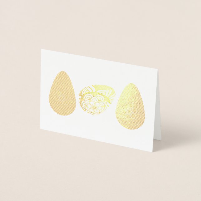 Easter eggs lined up with different colours and foil card (Front)