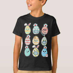 Easter Eggs Nurse Stethoscope Scrub Top Spring Sq