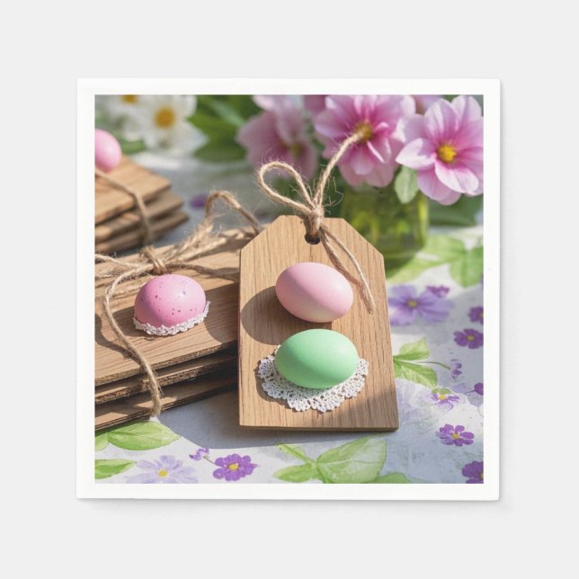Easter Eggs on garden table  Napkin (Front)