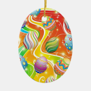 Easter Eggs Ornamental Design Ceramic Tree Decoration