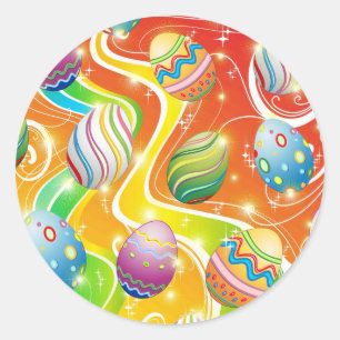 Easter Eggs Ornamental Design Classic Round Sticker