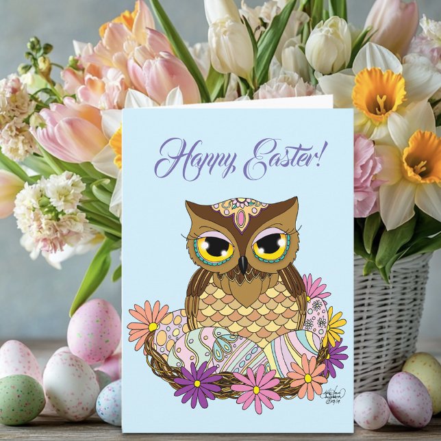 Easter Eggs Owl Nest Card (Creator Uploaded)