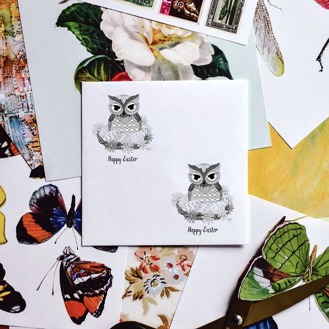 Easter Eggs Owl Nest Rubber Stamp (Creator Uploaded)