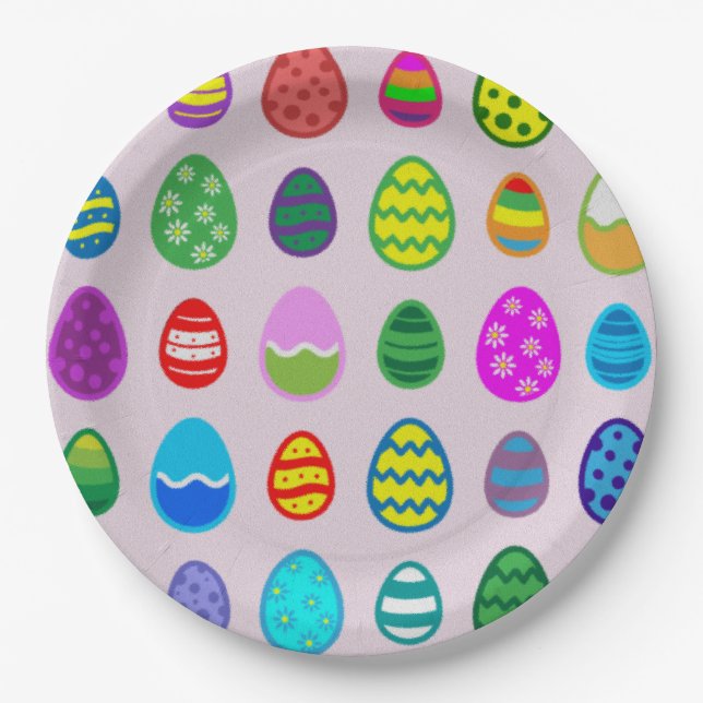 Easter Eggs Paper Plate (Front)
