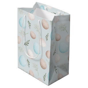 Easter Eggs Pattern Spring Birthday Medium Gift Bag