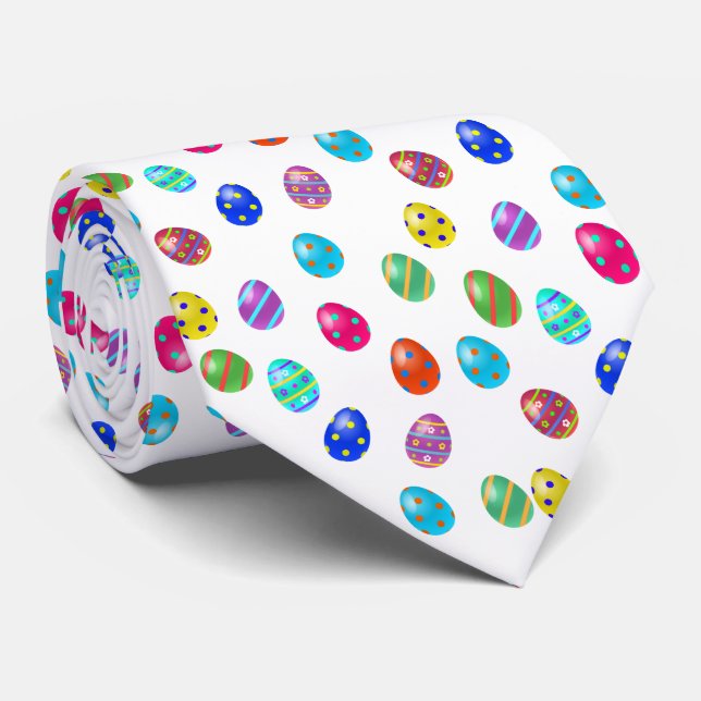 Easter Eggs Pattern Tie (Rolled)