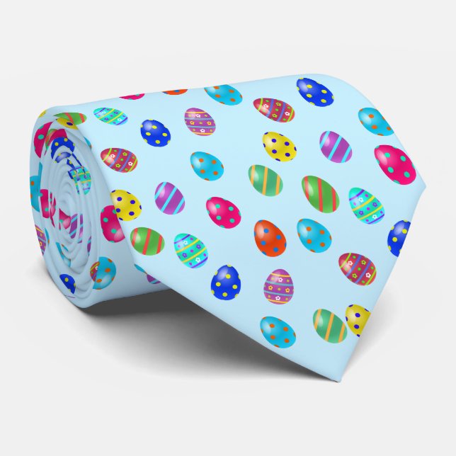 Easter Eggs Pattern Tie (Rolled)