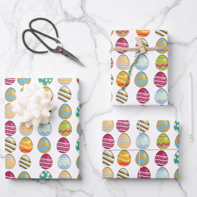 Easter Eggs Pattern  Wrapping Paper Sheet (Front)
