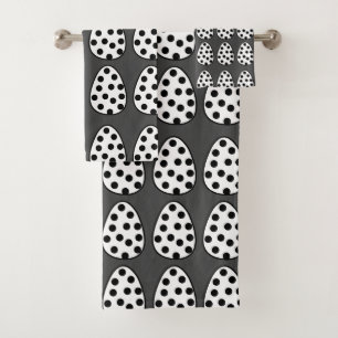 Easter Eggs Polka Dot Happy Easter Pattern Bath Towel Set