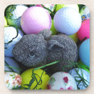 Easter Eggs, Rabbit Golf Balls Coaster