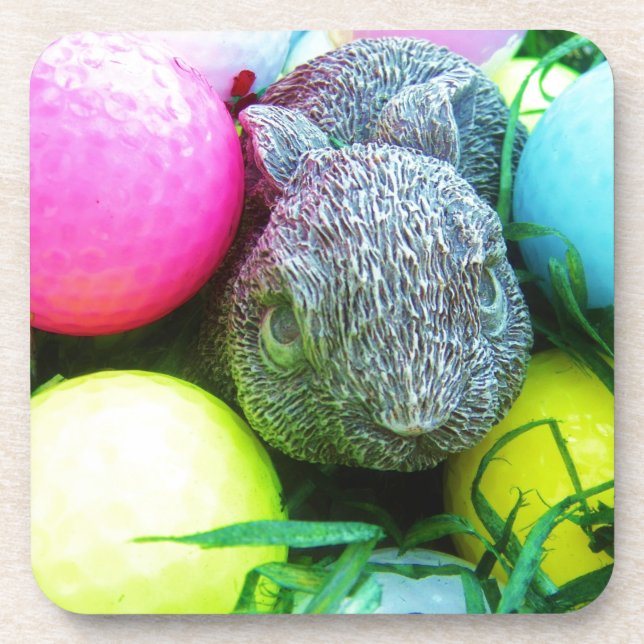 Easter Eggs, Rabbit , Golf Balls Coaster (Front)