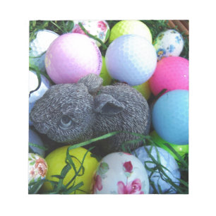 Easter Eggs, Rabbit Golf Balls Notepad