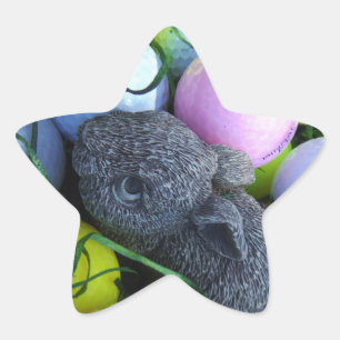 Easter Eggs, Rabbit Golf Balls Star Sticker