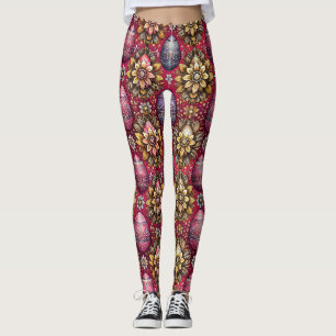 EASTER EGGS ~ Raspberry Lavender 3D ~ Leggings