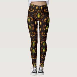 EASTER EGGS ~ Red Gold Brown 3D ~ Leggings