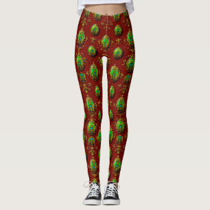 EASTER EGGS ~ Red Green 3D ~ Leggings