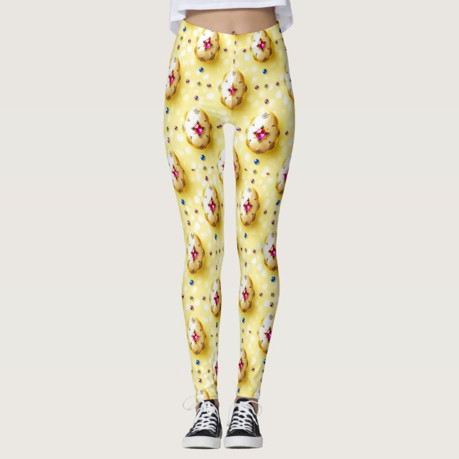 EASTER EGGS ~ Ruby Yellow 3D ~  Leggings (Front)