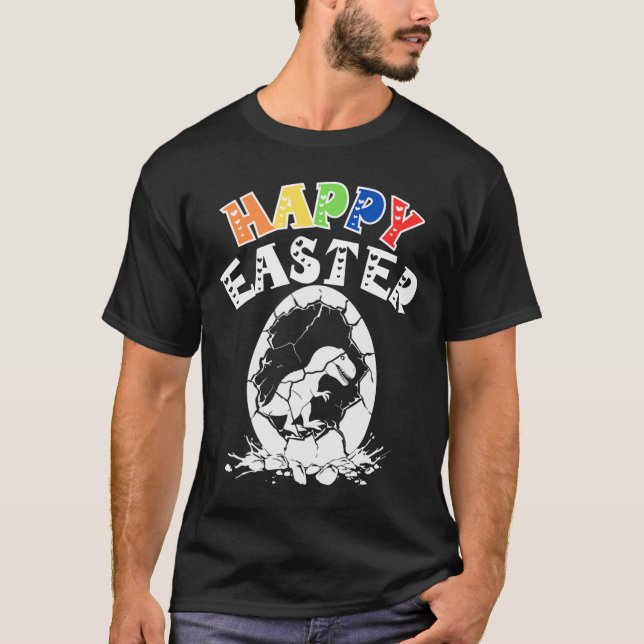 Easter Eggs T Rex Dino Boys  T-Shirt (Front)