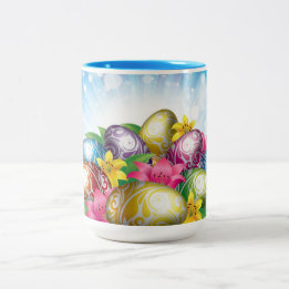 Easter Eggs Two-Tone Coffee Mug