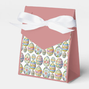 Easter Eggs Whimsical Colourful Pattern Pink Favour Box