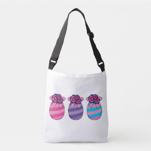 Easter Eggs with Flowers and Ribbon Crossbody Bag