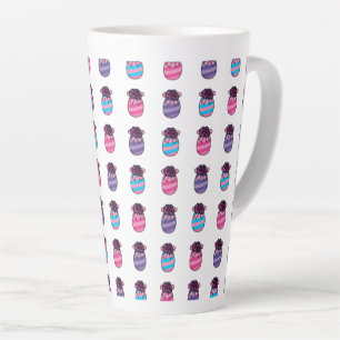 Easter Eggs with Flowers and Ribbon Latte Mug