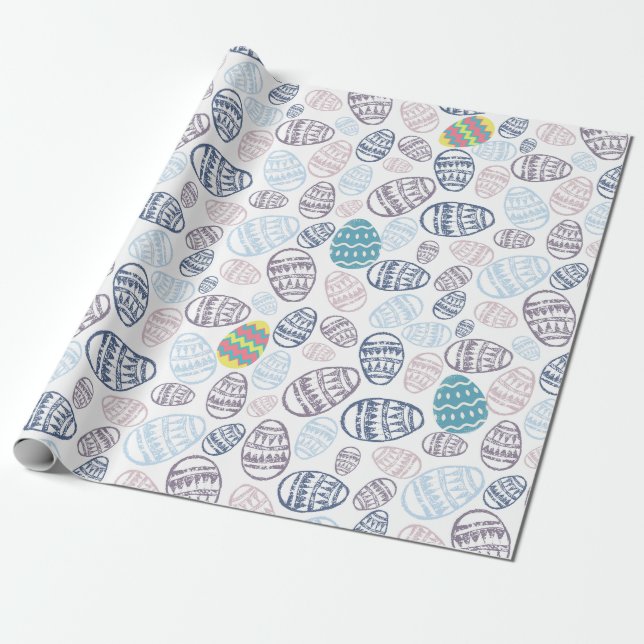 Easter eggs wrapping paper (Unrolled)