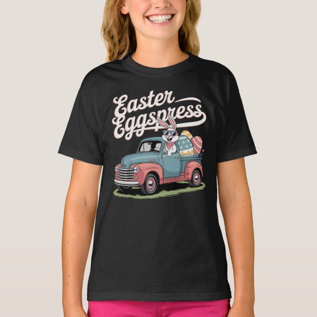 Easter Eggspress Retro Bunny Delivery T-Shirt (Front)
