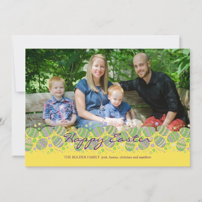 Easter Eggstravaganza Photo Easter Card (Front)