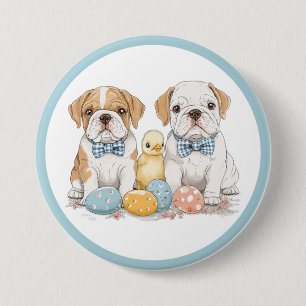 Easter English Bulldogs 7.5 Cm Round Badge