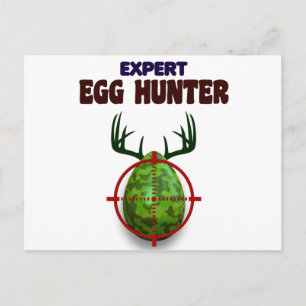 Easter expert Hunter, egg deer target shooter, fun Holiday Postcard