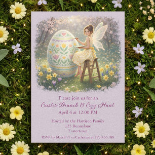 Easter Fairy Painting Egg Spring Invitation