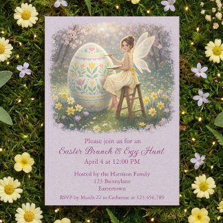 Easter Fairy Painting Egg Spring Invitation